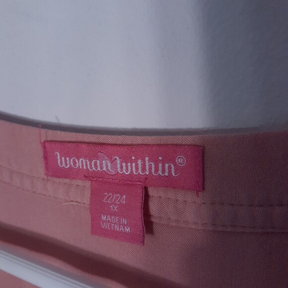 Woman within peach pink shirt top tunic xl blouse - Picture 4 of 5